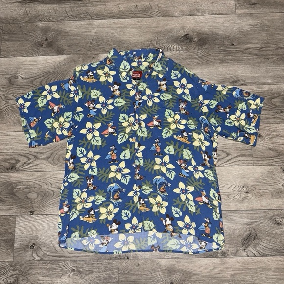 Vintage Reyn Spooner Disney Blue Floral Men's Shirt - Picture 3 of 6